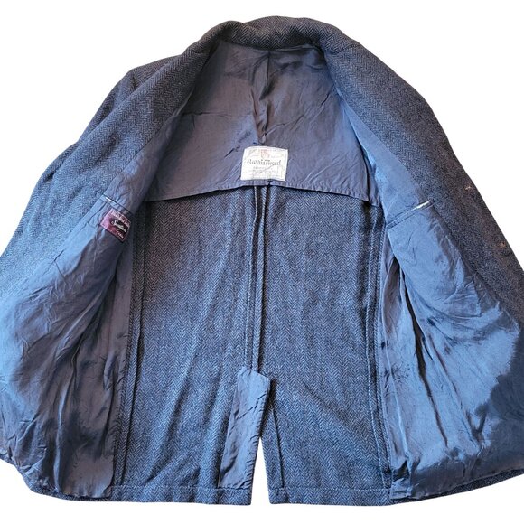 Harris Tweed Handwoven Wool Blazer Jacket Sears Herringbone Gray Sports Coat - Picture 4 of 12